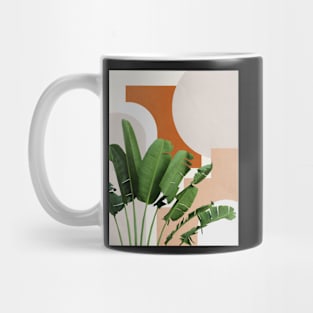 Abstract shapes art, Tropical banana leaves, Mid century modern art Mug